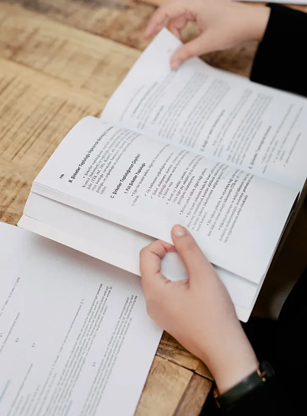 Lawyer reading a legal commentary